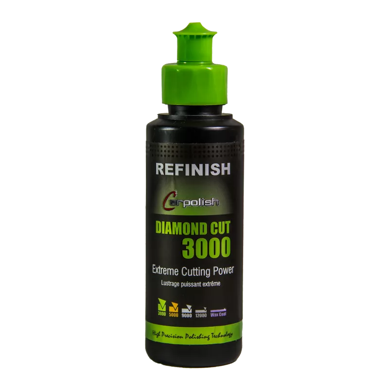 Carpolish Diamond Cut 150ml, pâte à polir verte pour rénovation des vernis automobiles.