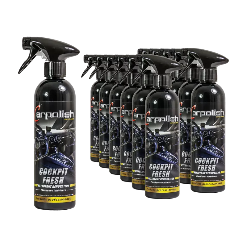 12 flacons pulvérisateurs rénovateur plastiques intérieurs carpolish 500ml