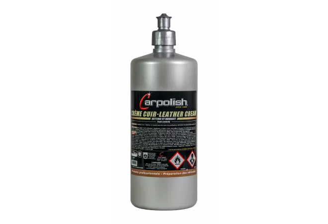 flacon 1 litre entretien cuir automobile creme nettoyant et nourrissante et finition carpolish