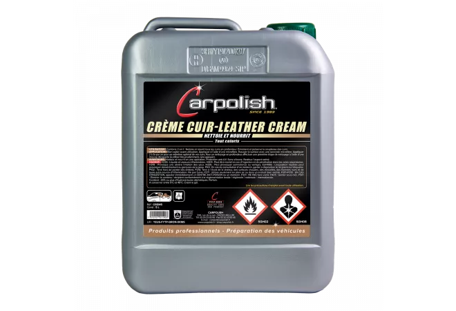bidon 5litre entretien cuir automobile creme nettoyant et nourrissante et finition carpolish
