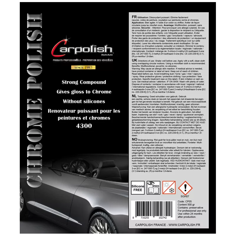 Produit efface-rayures pour carrosserie automobile. Produit efface-rayures pour carrosserie automobile.