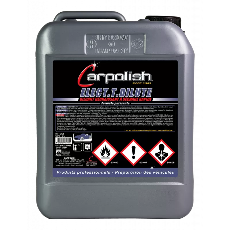 Diluant 5 litres dégraissant puissant à séchage rapide carpolish