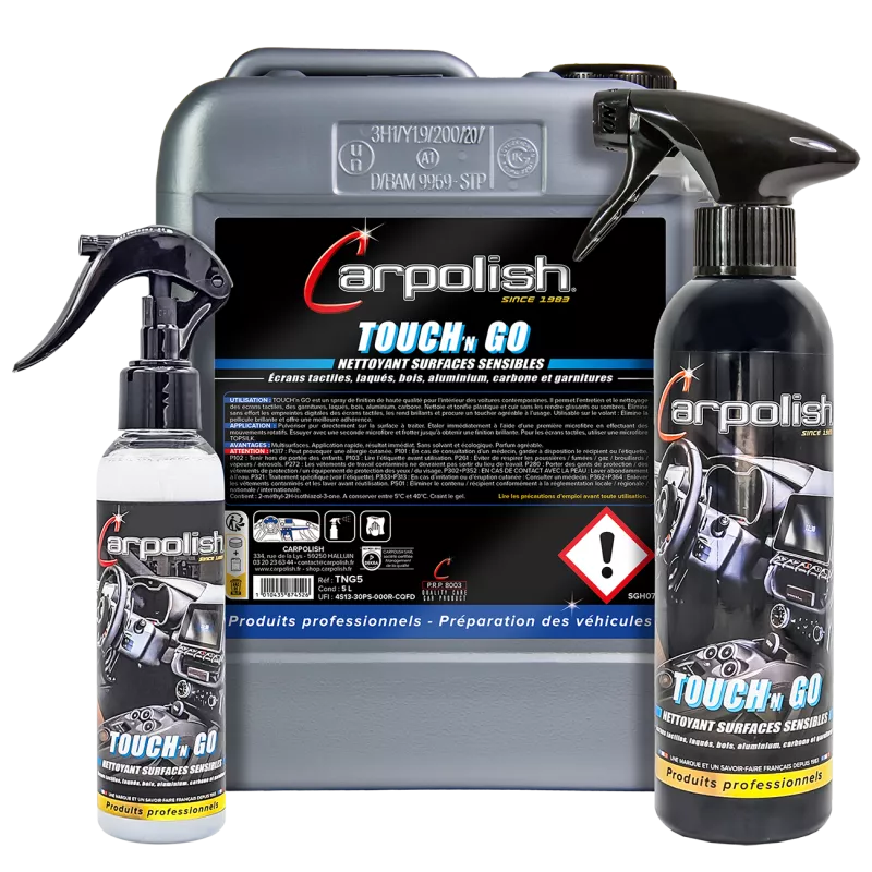 produit nettoyant écran tactile et tableau de bord voiture habitacle carpolish