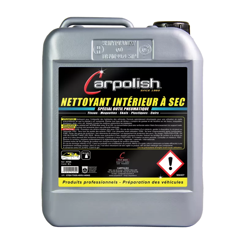 Nettoyant universel spécial pistolet à air pour tissus, plastiques et moquettes