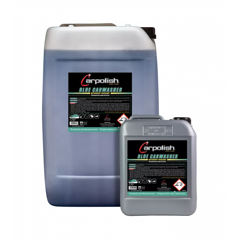 bidon 5 litres et 25 litres pour shampoing carrosserie détergent et démoustiquant voiture et automobile carpolish