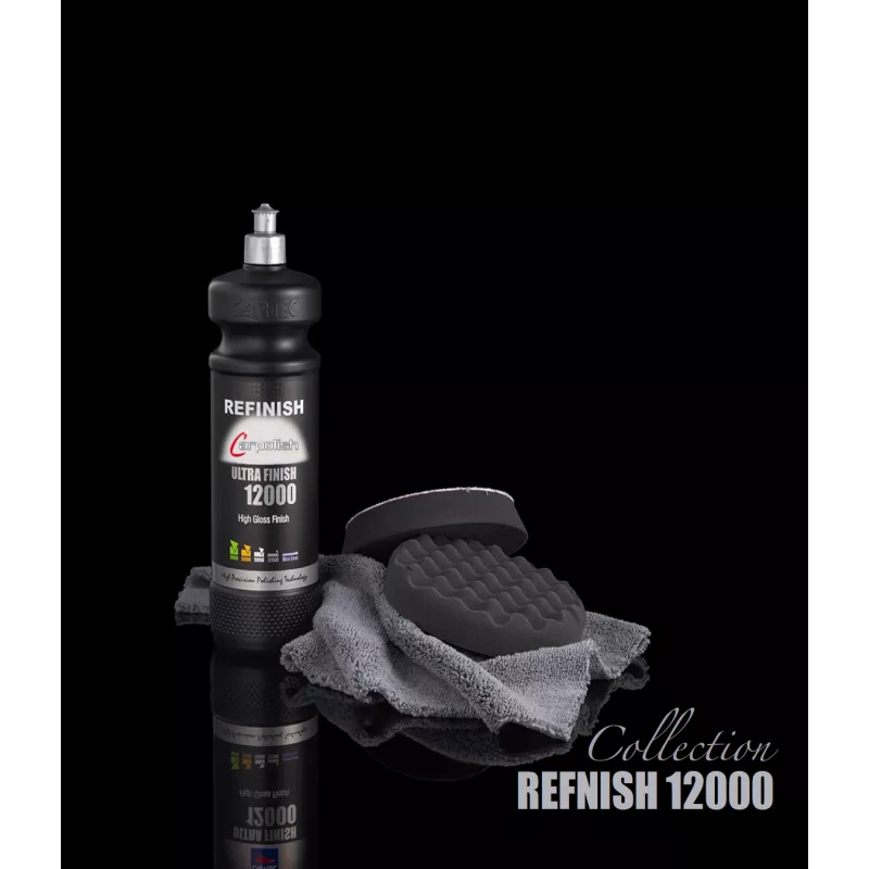 Kit polish automobile Carpolish 12000, pâte grise avec mousse et microfibre, correction optimale