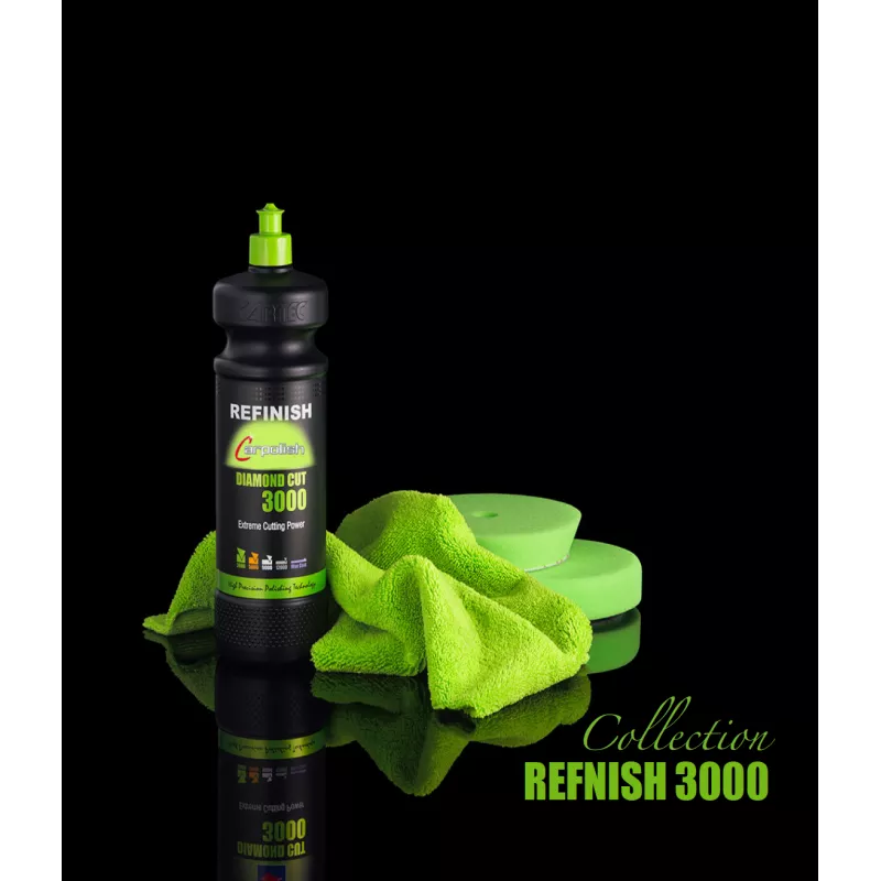 Kit polish automobile Carpolish 3000, pâte verte avec mousse et microfibre, correction optimale